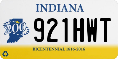 IN license plate 921HWT
