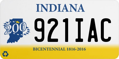 IN license plate 921IAC