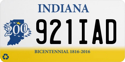 IN license plate 921IAD