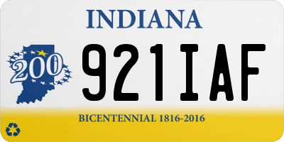 IN license plate 921IAF