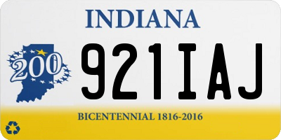 IN license plate 921IAJ