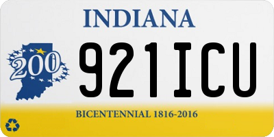 IN license plate 921ICU