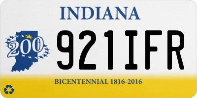 IN license plate 921IFR