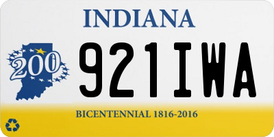 IN license plate 921IWA
