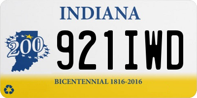 IN license plate 921IWD