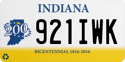 IN license plate 921IWK
