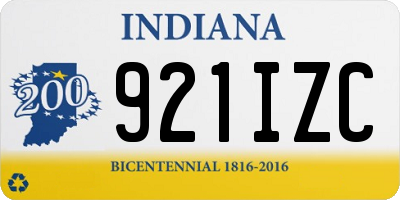 IN license plate 921IZC