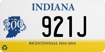 IN license plate 921J