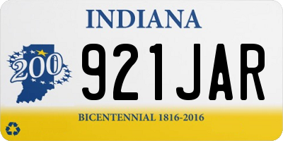IN license plate 921JAR