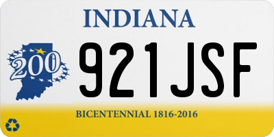 IN license plate 921JSF