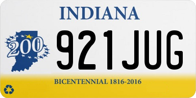 IN license plate 921JUG