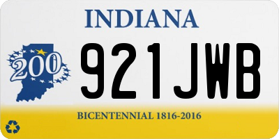 IN license plate 921JWB