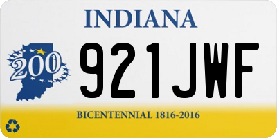 IN license plate 921JWF