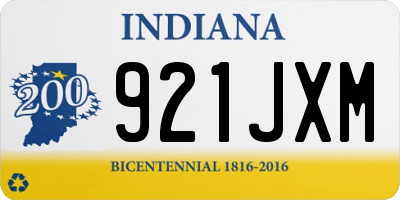 IN license plate 921JXM