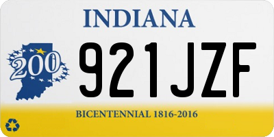 IN license plate 921JZF