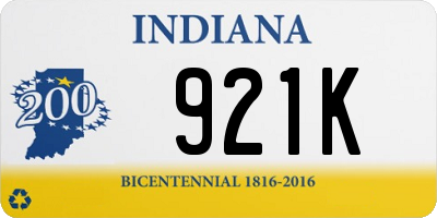 IN license plate 921K