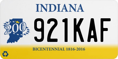 IN license plate 921KAF