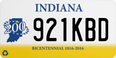IN license plate 921KBD