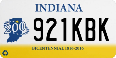IN license plate 921KBK