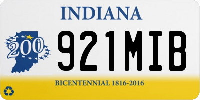 IN license plate 921MIB