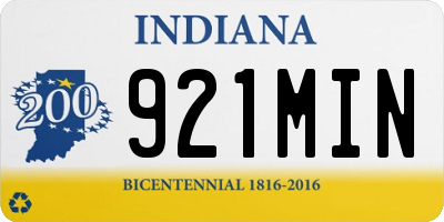 IN license plate 921MIN