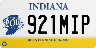 IN license plate 921MIP