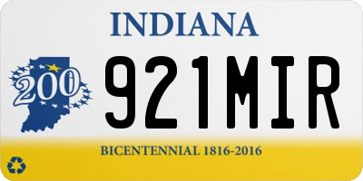 IN license plate 921MIR
