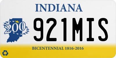 IN license plate 921MIS