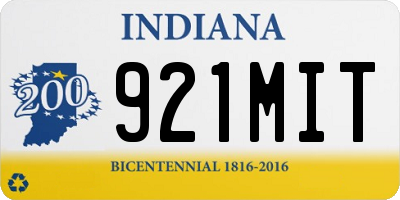 IN license plate 921MIT