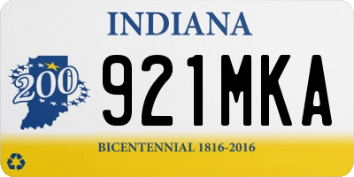 IN license plate 921MKA