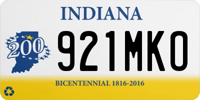 IN license plate 921MKO