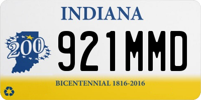 IN license plate 921MMD