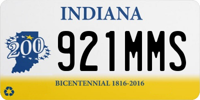 IN license plate 921MMS