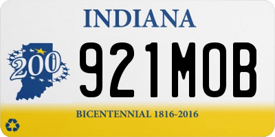 IN license plate 921MOB