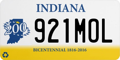 IN license plate 921MOL
