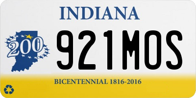 IN license plate 921MOS