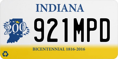 IN license plate 921MPD