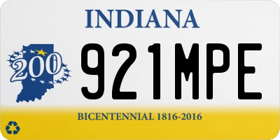 IN license plate 921MPE