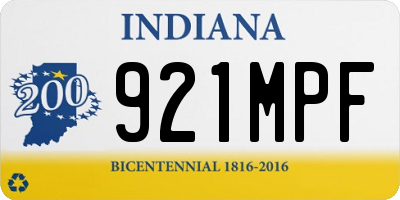 IN license plate 921MPF