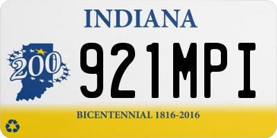 IN license plate 921MPI