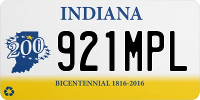 IN license plate 921MPL