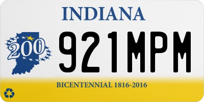 IN license plate 921MPM