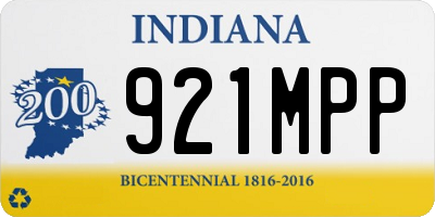 IN license plate 921MPP