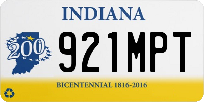 IN license plate 921MPT