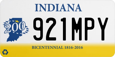 IN license plate 921MPY