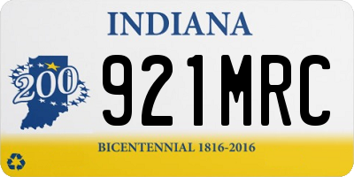 IN license plate 921MRC