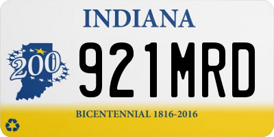 IN license plate 921MRD