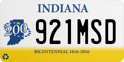 IN license plate 921MSD
