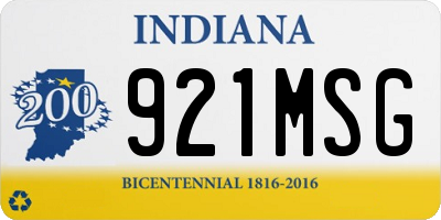 IN license plate 921MSG