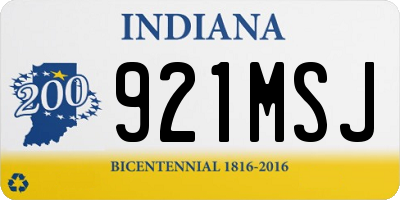 IN license plate 921MSJ